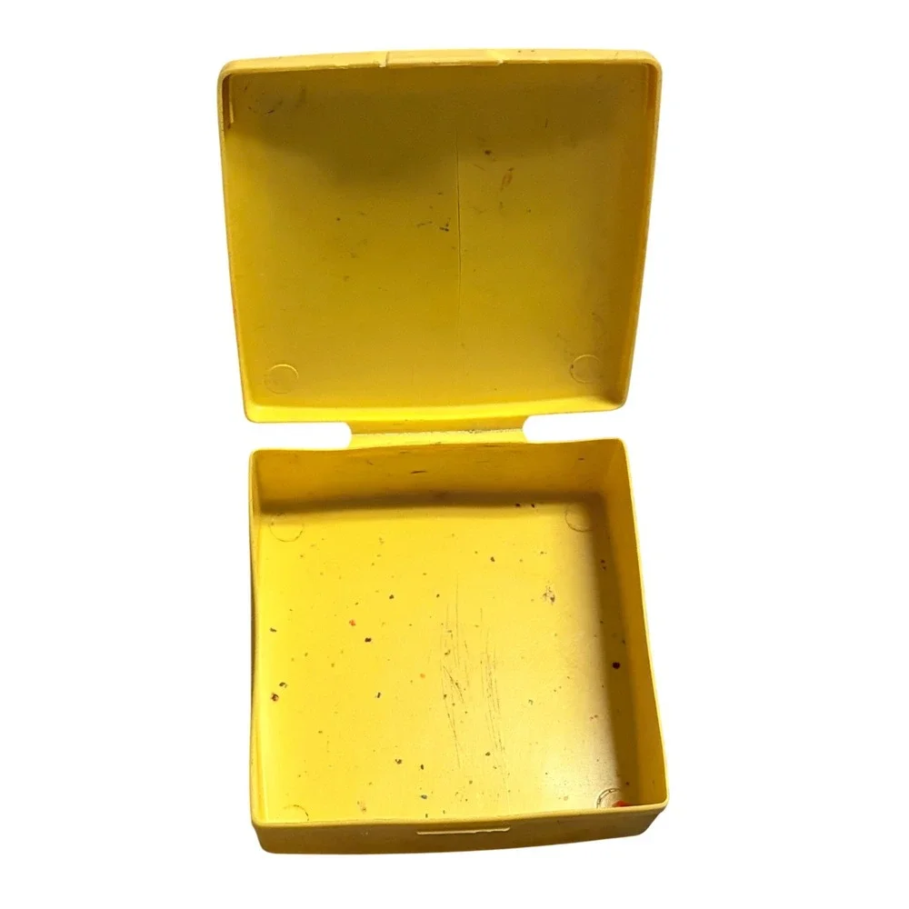 Vintage 1965 Sterling Plastics No 277 Utility Crayon Box Yellow Hinged Case USA